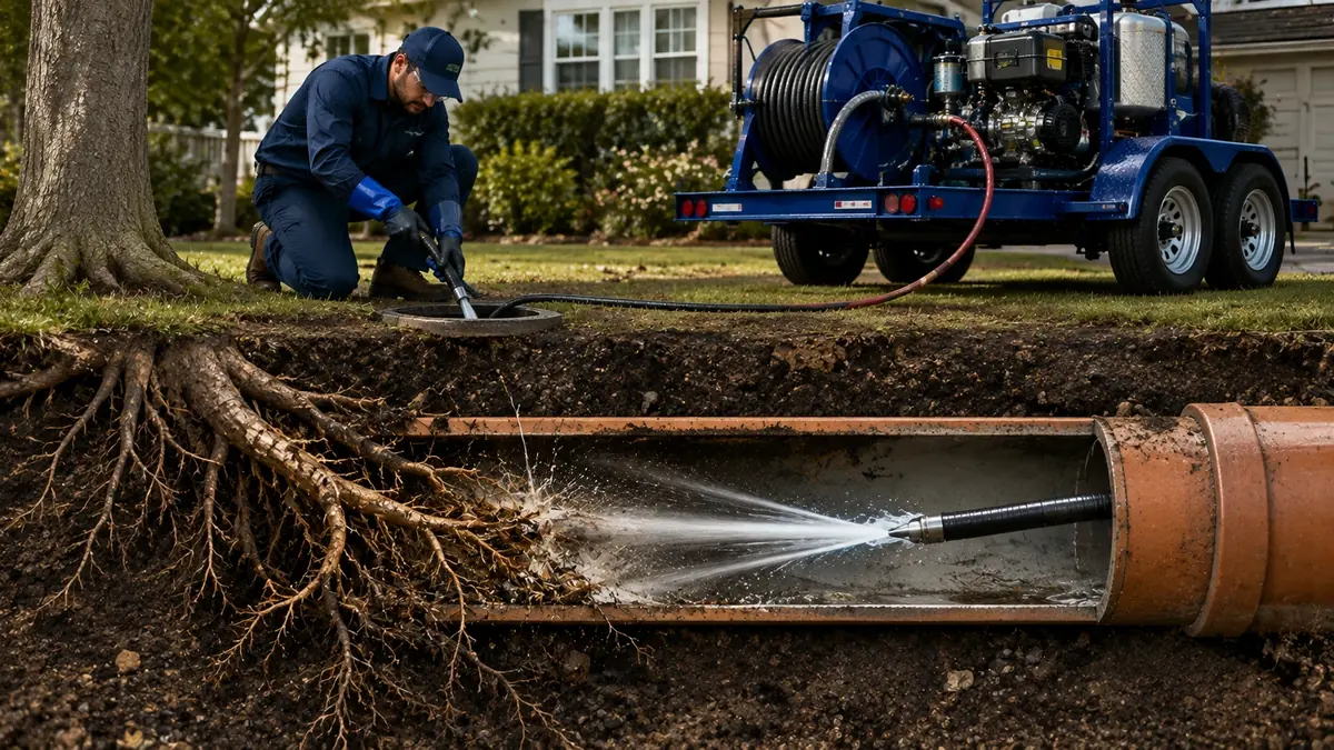 Tree Root Removal with Hydro Jetting in Grand Terrace